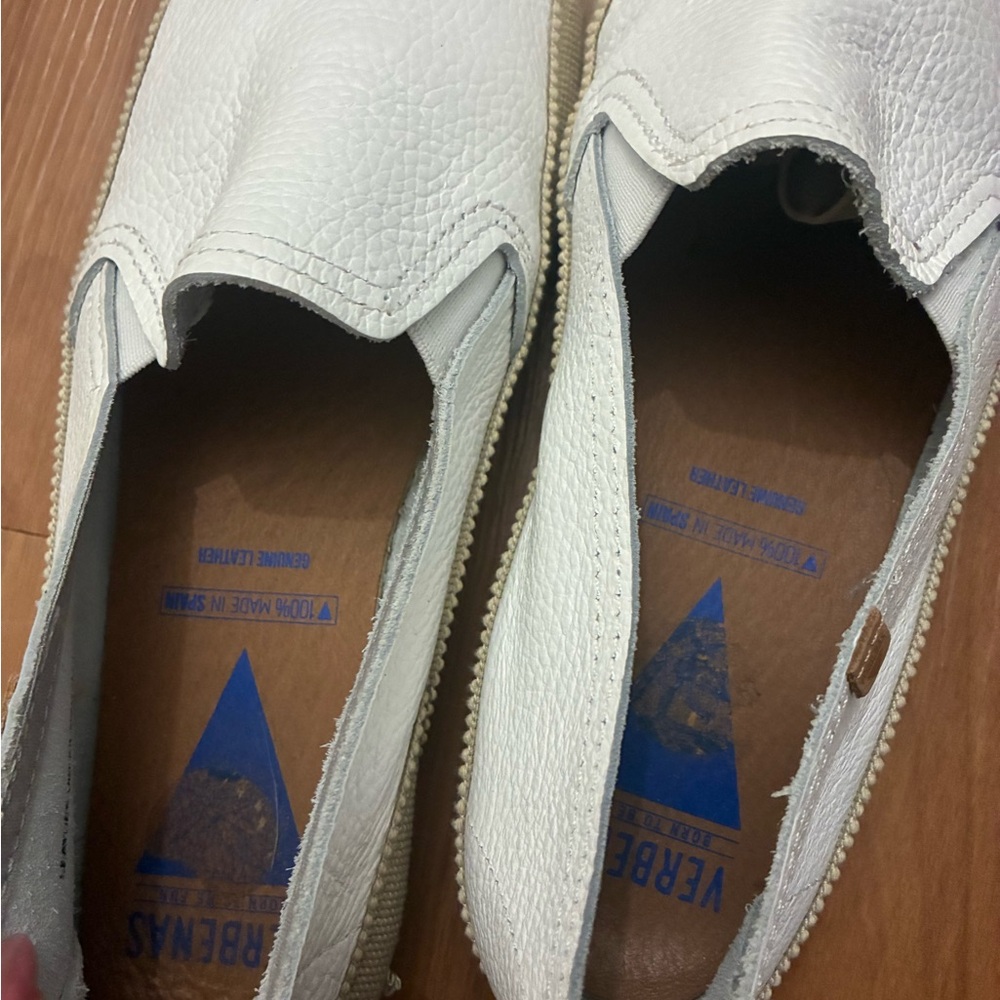 Verbenas Nuria ballerinas white leather slip on shoes made in Spain size 9 - Picture 5 of 7